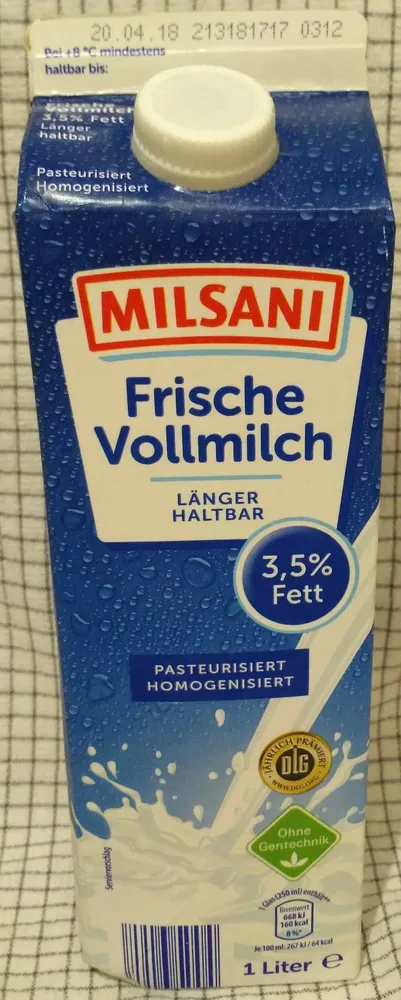 Frische Vollmilch 3,5% Fett