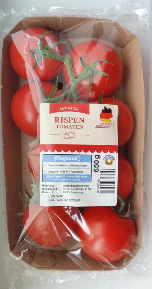 ALDI GEMÜSE Rispentomaten Klasse 1 Deutschland 1.39€ 650g Schale 1kg 2.14€