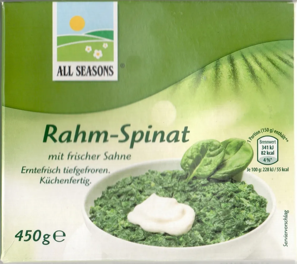 Rahm-Spinat mit frischer Sahne
