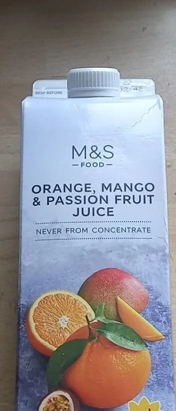Orange Mango and Passion Fruit Juice