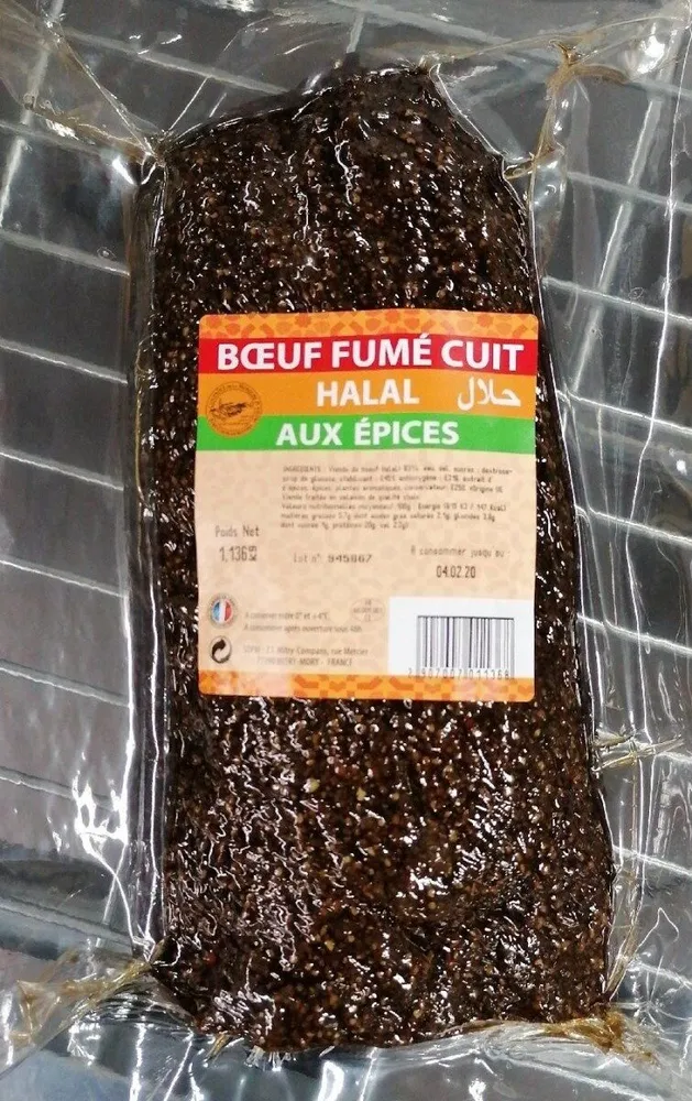 Bœuf fumé cuit halal aux épices