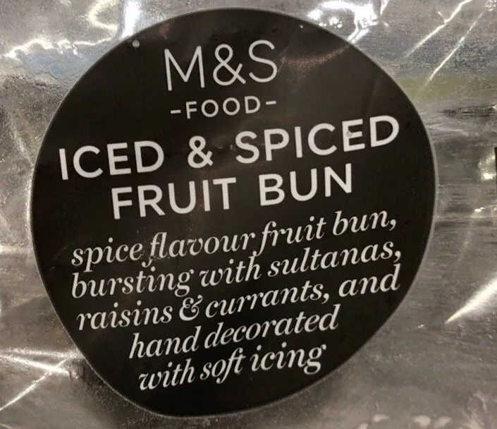 M&S iced&spiced fruit bun