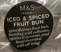M&S iced&spiced fruit bun