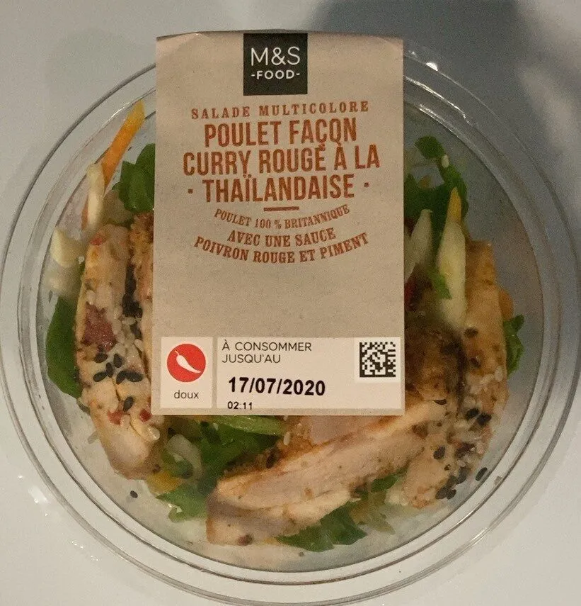 Salade poulet façon curry rouge à la thailandaise