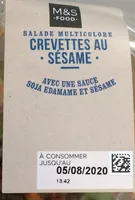 Salade multicolore crevettes au sésame