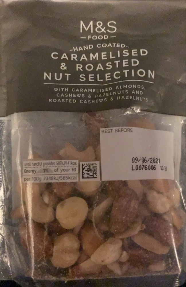 Mélange noisettes, amandes, cajous caramelisées ou grillées