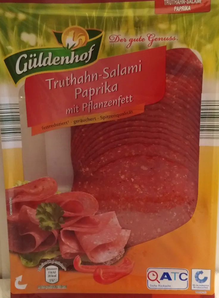 Truthahn-Salami Paprika mit Pflanzenfett