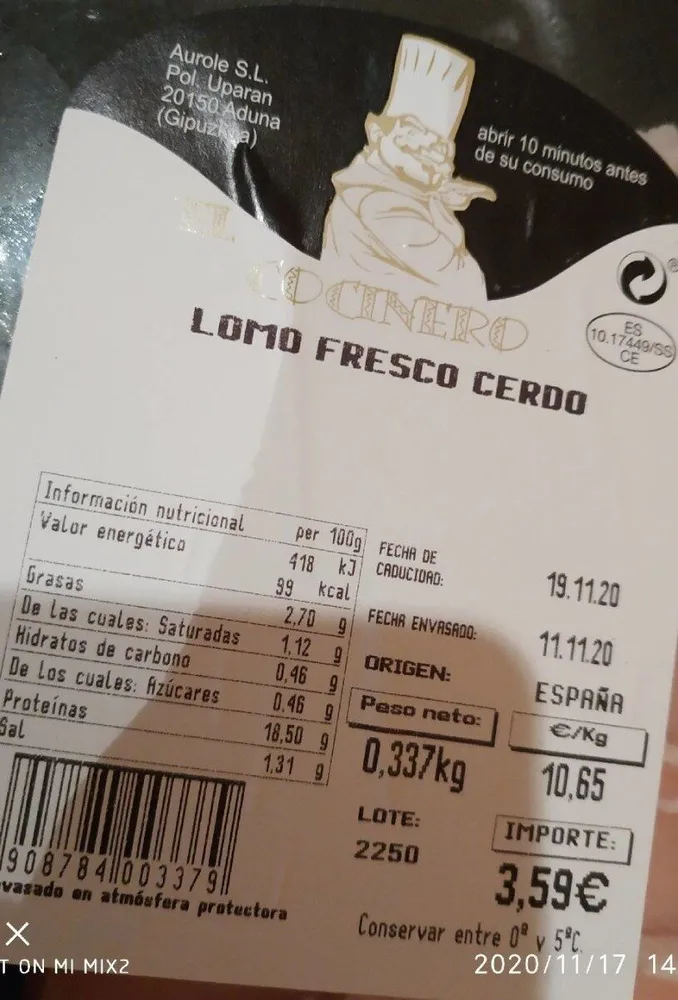 LOMO FRESCO CERDO