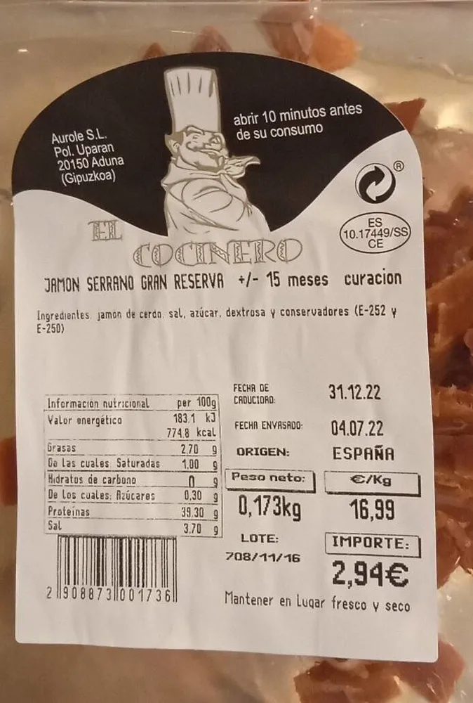 Jamón Serrano gran Reserva