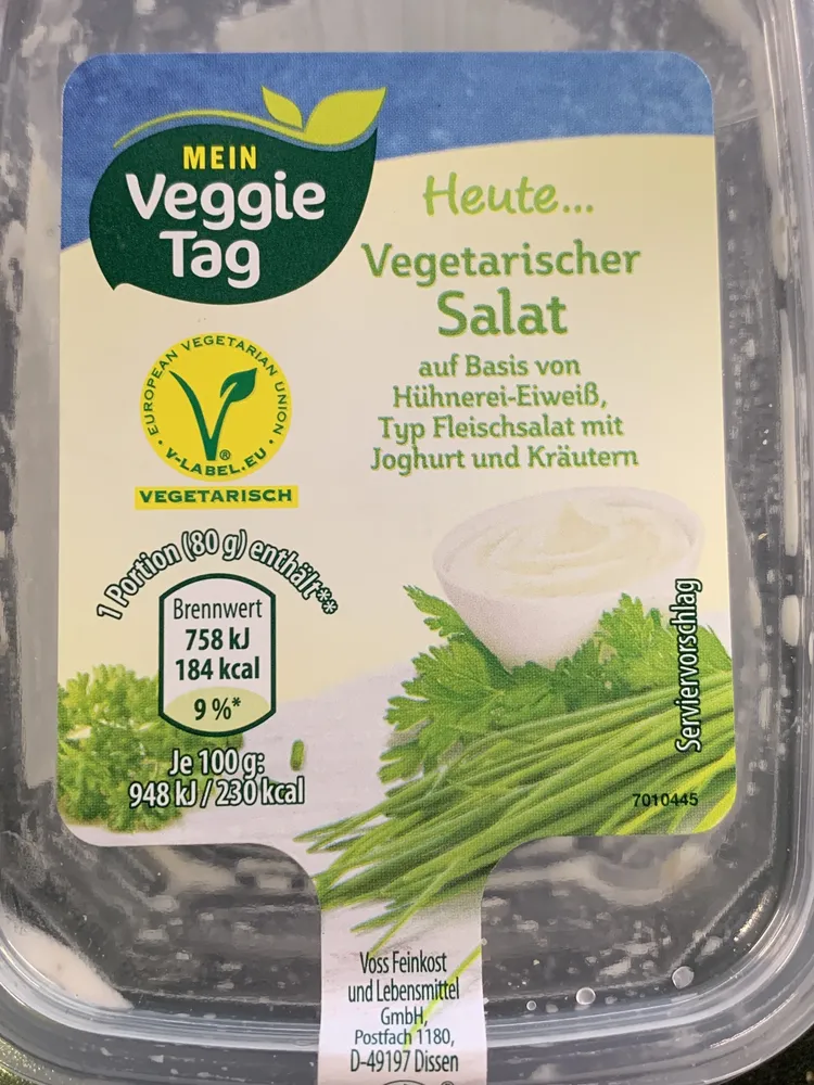 Vegetarischer Salat Typ Fleischsalat Senf Gurke