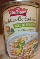 Traditionelle Eintöpfe Dicke Bohnen Topf mit Rauchspeck