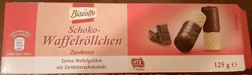 Schoko-Waffelröllchen Zartbitter