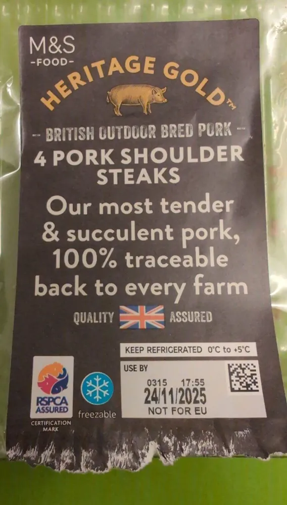 Heritage Gold Pork Shoulder Steaks