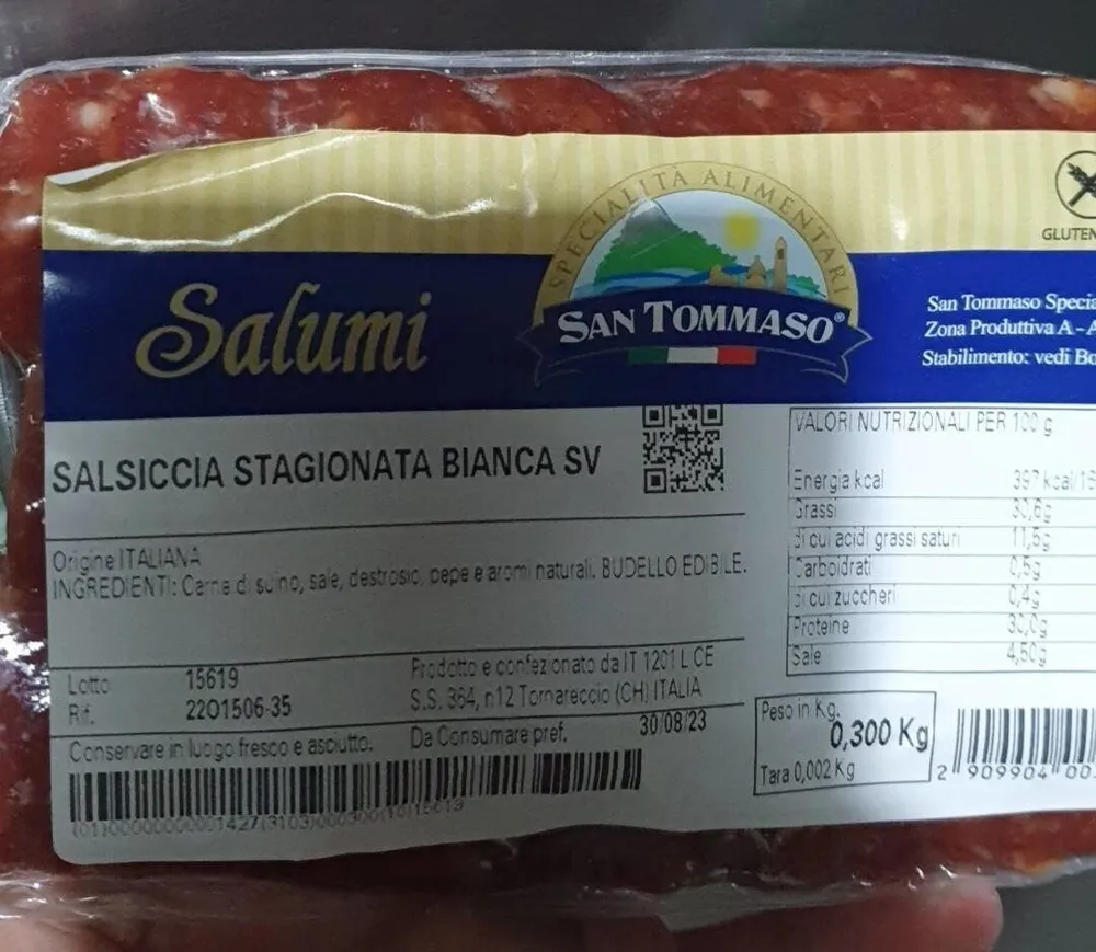Salsiccia stagionata bianca sv