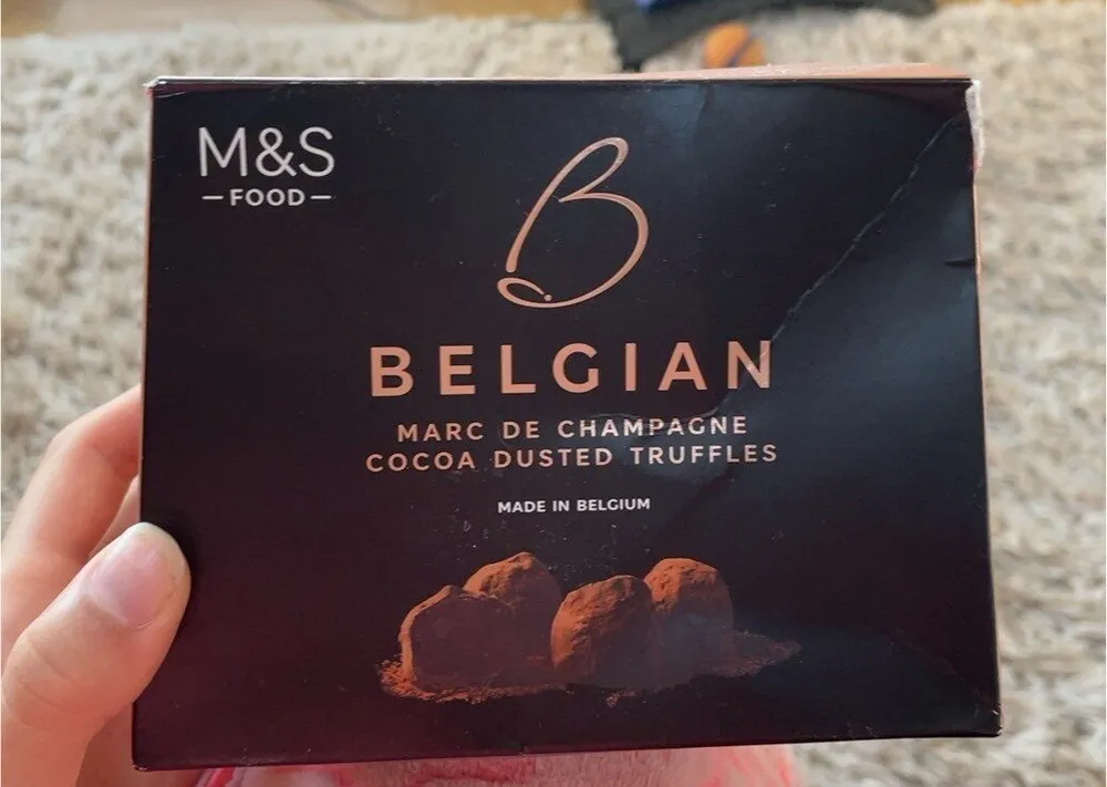 Belgiam marc de champagne cocoa dusted truffles