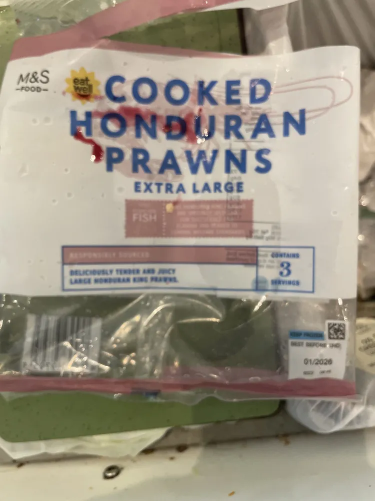 Cooked Honduran Prawns (Frozen)