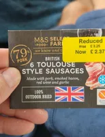 British Toulouse style sausages
