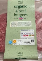 Organic 4 beef burgers