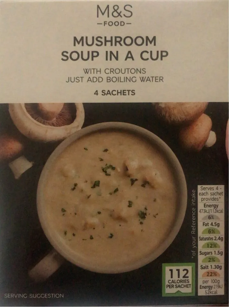Mushroom soup in a cup