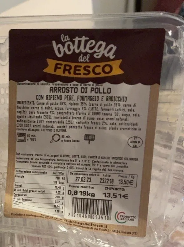 Arrosto di pollo