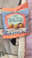 Orange chocct speckled eggs