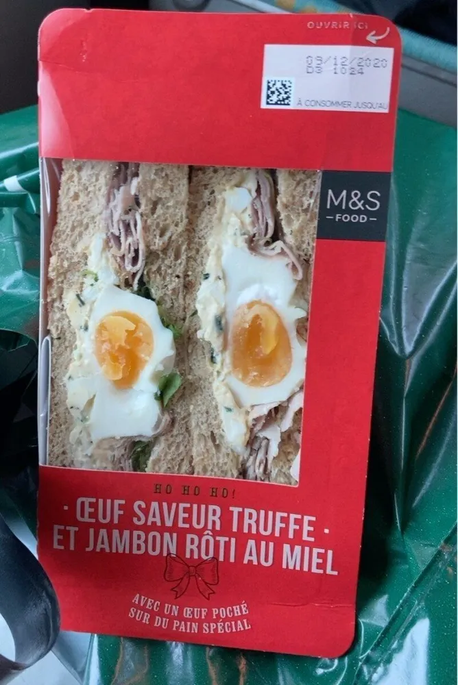 Oeuf saveur truffe et jambon roti au miel