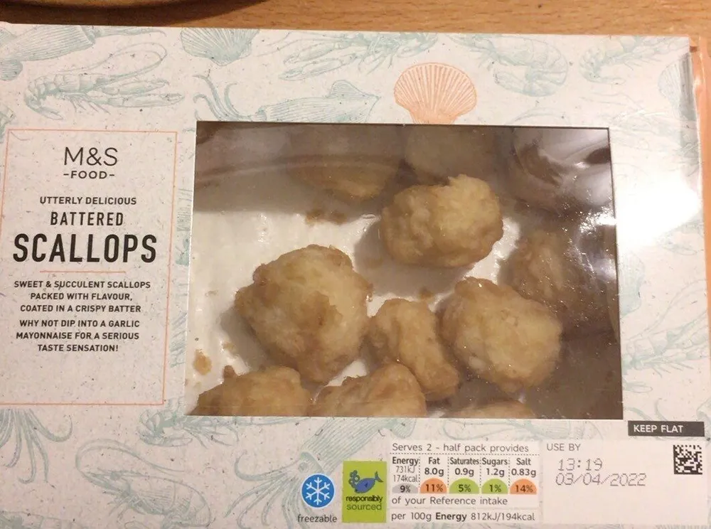 Battered scallops