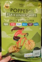 Popped not fried pea and lentil chips salt and lime peeper
