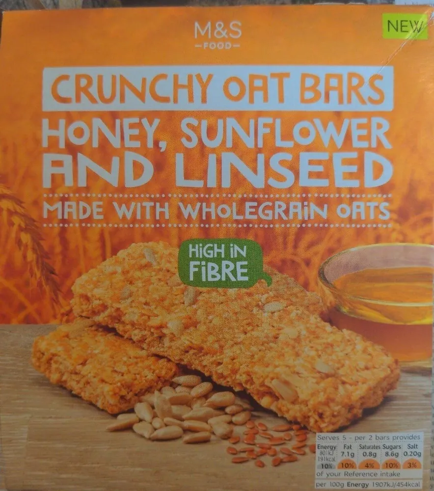 Crunchy Oat Bars Honey, Sunflower and Linseed