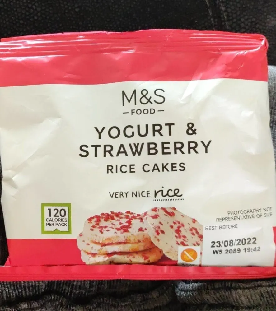yogurt and strawberry rice cakes