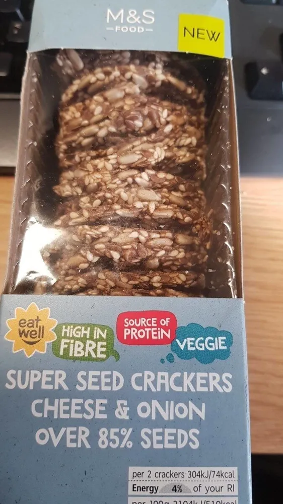 Super seed crackers cheese and onion