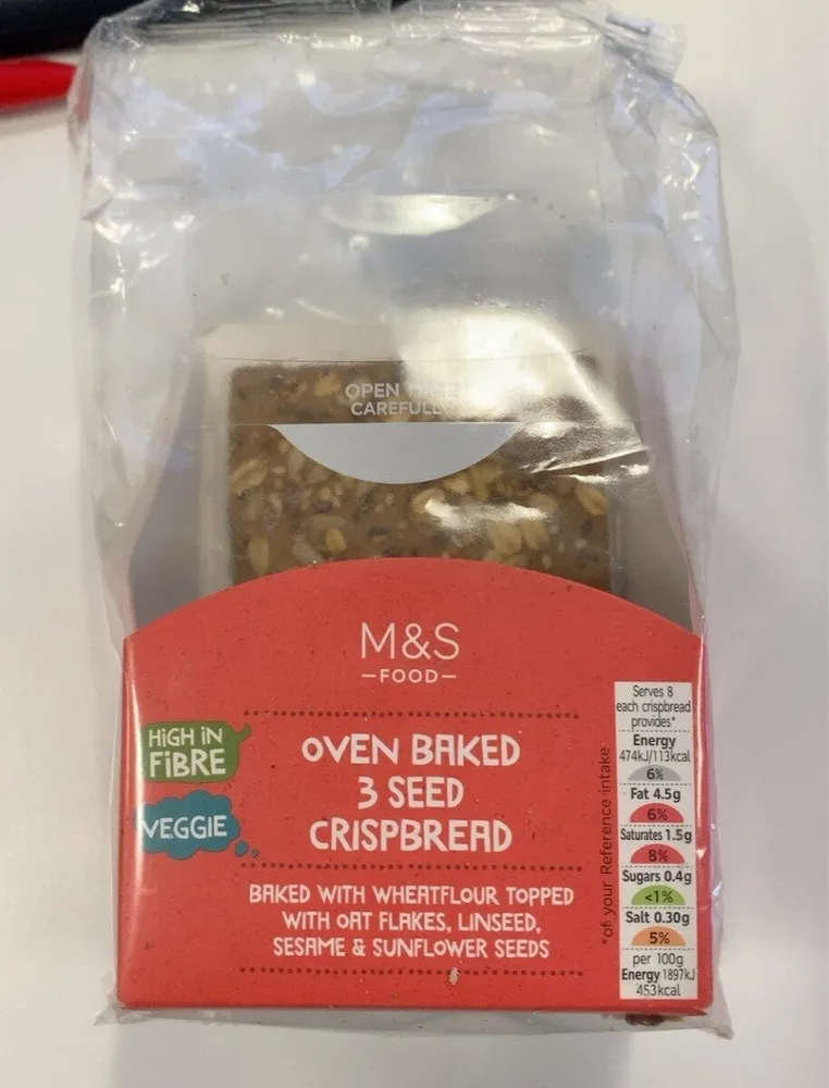 Oven Baked 3 seed crispbread