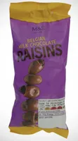 Belgian milk chocolate raisins