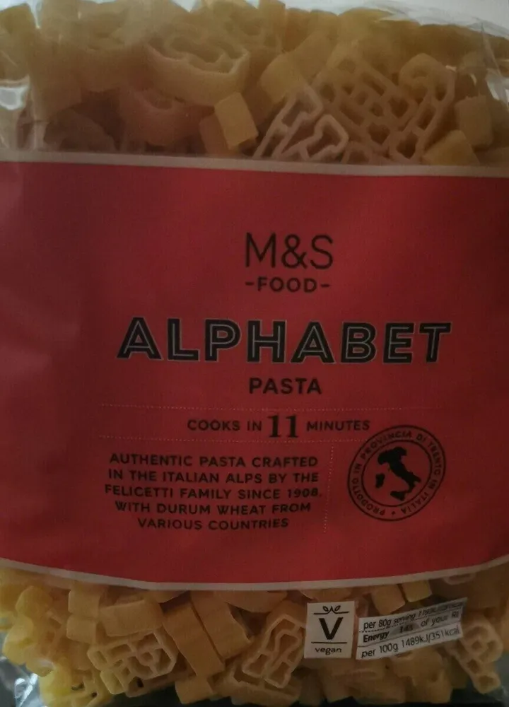 Alphabet pasta
