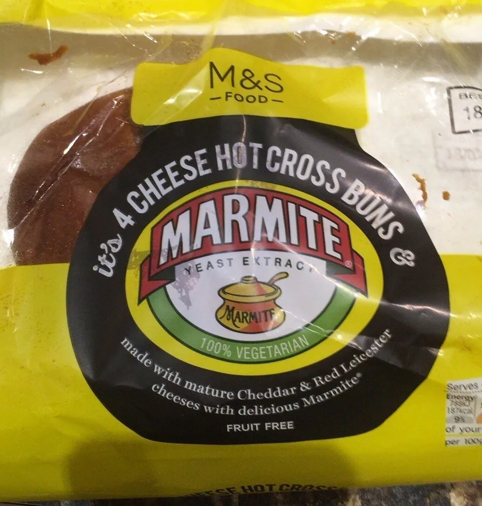 Marmite hot cross bun