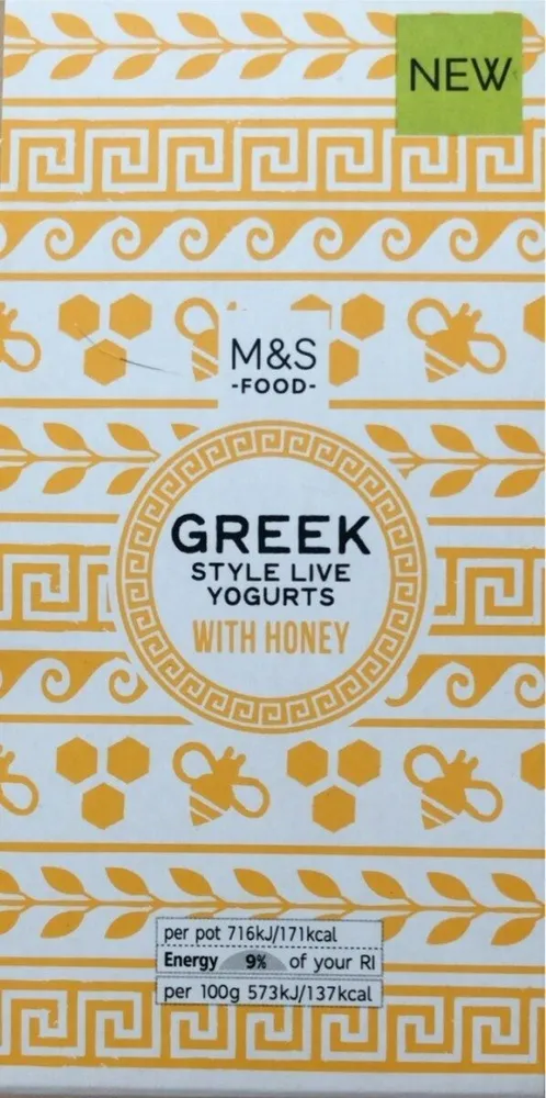 Greek style live yogurts with honey
