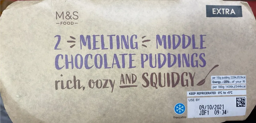 Melting middle chocolate puddings