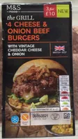 Cheese & onion beef burgers