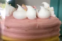 Under the rainbow cake