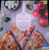 Stonebaked pizza tomato and mozzarella