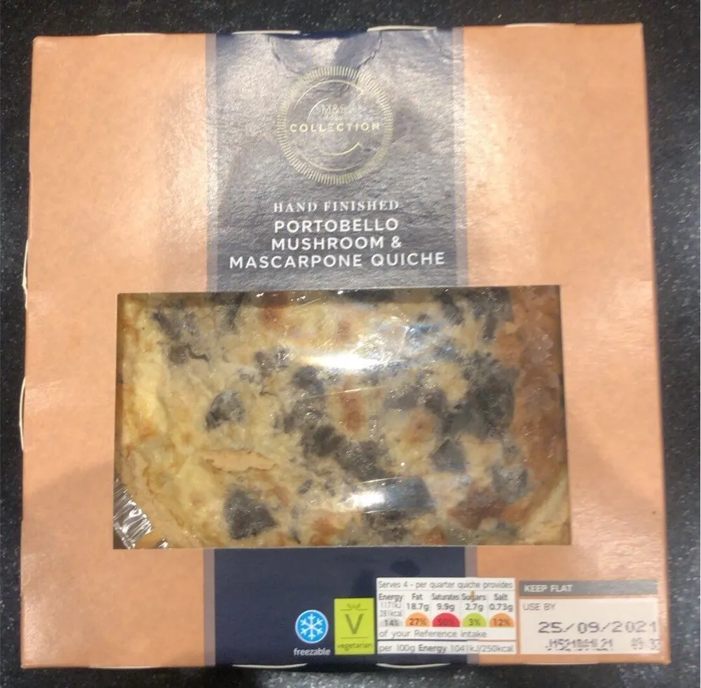 Portobello mushroom quiche