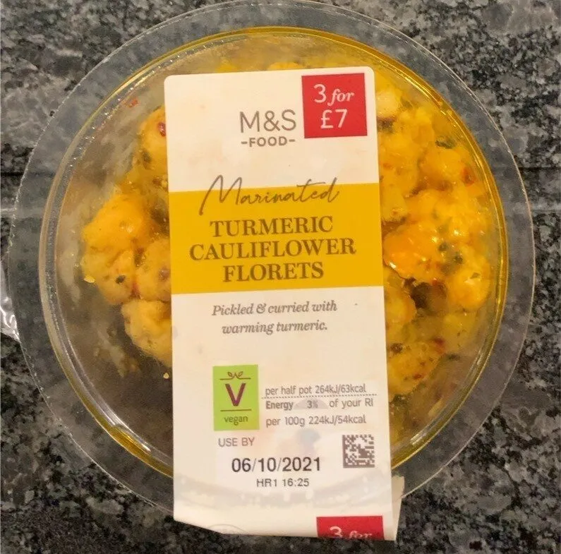 Marinated Turmeric Cauliflower Florets