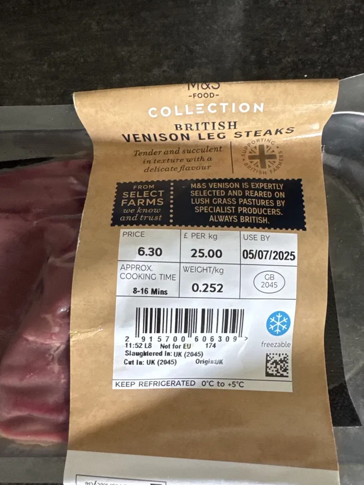 Venison Leg Steaks