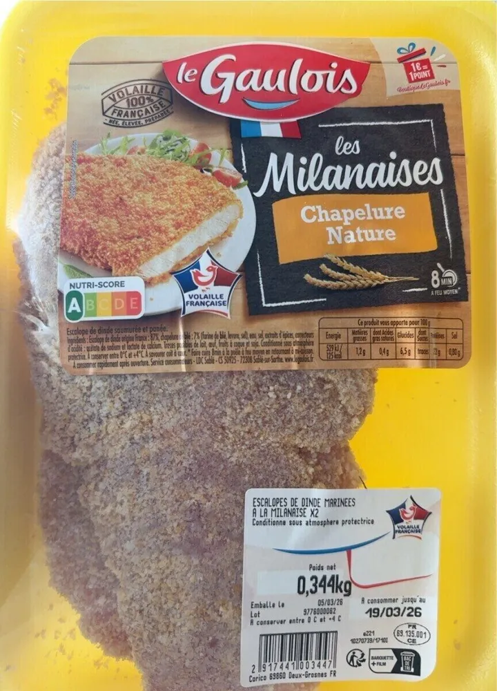 Escalope de dinde Milanaise