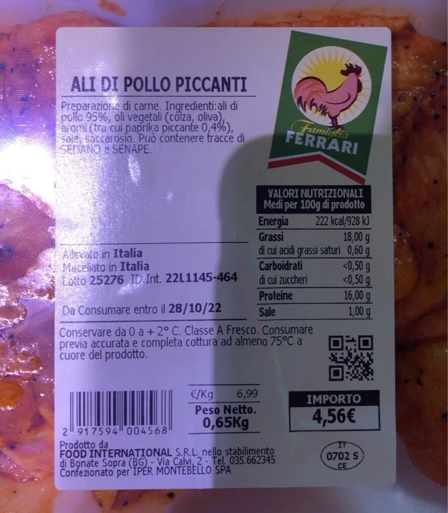 Ali di pollo piccanti