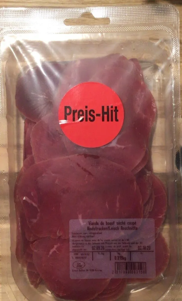 Viande dr boeuf séché coupé