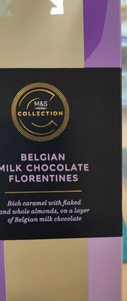 Belgian milk chocolate florentines