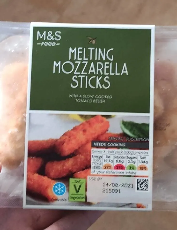 Melting mozzarella sticks