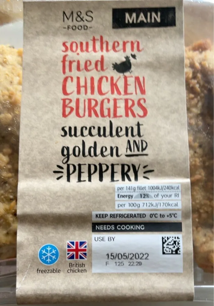 Southern fried chicken burgers