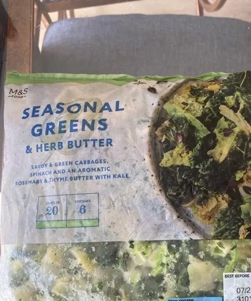 Seasonal greens and herb butter